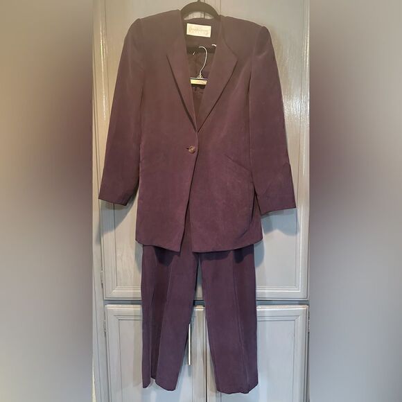 Dana Buchanan Petites Silk Suit Purple - Picture 1 of 11